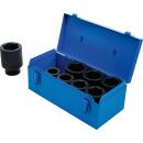 Kraft-Steckschlüssel-Einsatz-Satz Sechskant, tief, Antrieb Innenvierkant 25 mm (1 Zoll), SW 27 - 50 mm, 8-tlg.