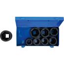 Kraft-Steckschlüssel-Einsatz-Satz Sechskant, tief, Antrieb Innenvierkant 25 mm (1 Zoll), SW 27 - 50 mm, 8-tlg.