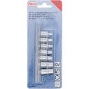 Steckschlüssel-Einsatz-Satz E-Profil, Antrieb Innenvierkant 6,3 mm (1/4 Zoll), SW E4 - E11, 7-tlg.