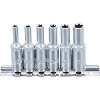 Steckschlüssel-Einsatz-Satz E-Profil, tief, Antrieb innenvierkant 6,3 mm (1/4 Zoll), SW E4 - E10, 6-tlg.