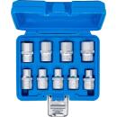 Steckschlüssel-Einsatz-Satz E-Profil, Antrieb Innenvierkant 12,5 mm (1/2 Zoll), SW E10 - E24, 9-tlg.