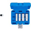 Zündkerzen-Einsatz-Satz Sechskant, Antrieb Innenvierkant 12,5 mm (1/2 Zoll), SW 14 - 21 mm, 5-tlg.