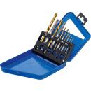 Schraubenausdreher- & Linksbohrer-Satz, HSS, titan-nitriert, 2 - 7,5 mm, 10-tlg.