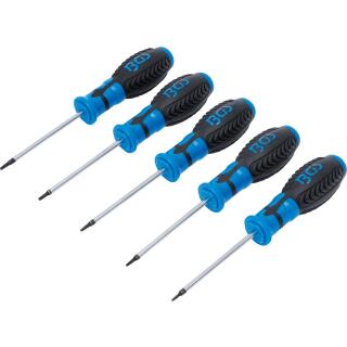Schraubendreher-Satz, T-Profil (für Torx) mit Bohrung, T6 - T10, 5-tlg.