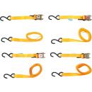 Knarren-Spannband-Satz, mit schweren Haken, 5 m x 25 mm, 4-tlg.