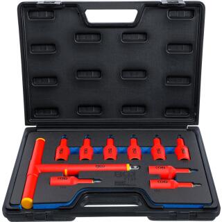 VDE-Bit-Einsatz-Satz, Antrieb Innenvierkant 12,5 mm (1/2 Zoll), T-Profil (für Torx) T20 - T55, 10-tlg.