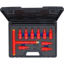 VDE-Bit-Einsatz-Satz, Antrieb Innenvierkant 12,5 mm (1/2 Zoll), T-Profil (für Torx) T20 - T55, 10-tlg.