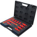 VDE-Bit-Einsatz-Satz, Antrieb Innenvierkant 10 mm (3/8 Zoll) / 12,5 mm (1/2 Zoll), Innensechskant 4 - 10 mm, 10-tlg.