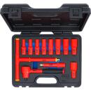 VDE-Steckschlüssel-Satz, Antrieb 10 mm (3/8 Zoll), SW 7 - 22 mm, 12-tlg.