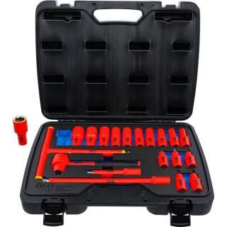 VDE-Steckschlüssel- und Bit-Einsatz-Satz, Antrieb 10 mm (3/8 Zoll), 20-tlg.
