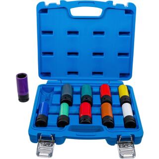 Kraft-Schoneinsatz-Satz, Antrieb Innenvierkant 12,5 mm (1/2 Zoll), SW 15 - 24 mm und Spezial-Radschrauben, 10-tlg.