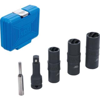 Kraft-Spezial-Steckschlüssel-Wendeeinssatz-Satz, Sechskant & Schraubendreher 17 - 19 - 21mm, 12.5 mm (1/2 Zoll), 3-tlg.