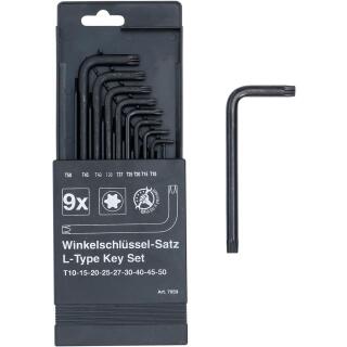 Winkelschlüssel-Satz, T-Profil (für Torx) T10 - T50, 9-tlg.