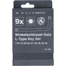 Winkelschlüssel-Satz, T-Profil (für Torx) T10 - T50, 9-tlg.