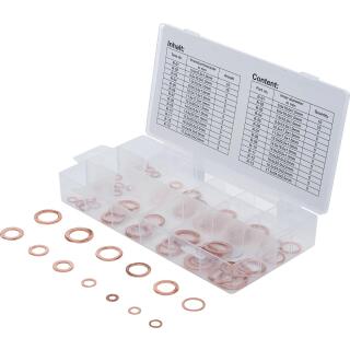 Dichtring-Sortiment, Kupfer, metrisch, für Öl-Ablassschrauben, 75-tlg.