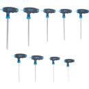 T-Griff-Schlüssel-Satz, T-Profil (für Torx) T10 - T50, 9-tlg.