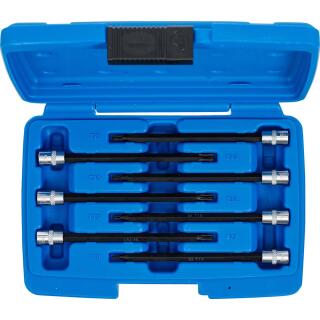 Bit-Einsatz-Sortiment, Antrieb Innenvierkant 6,3 mm (1/4 Zoll), T-Profil (für Torx) mit Kugelkopf T10 - T40, 7-tlg.