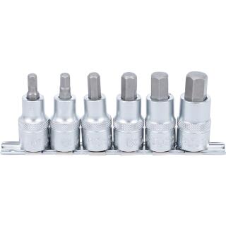 Bit-Einsatz-Satz, Antrieb Innenvierkant 12,5 mm (1/2 Zoll), Innensechskant 6 - 14 mm, 6-tlg.