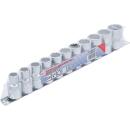 Steckschlüssel-Einsatz-Satz, Zwölfkant, Antrieb Innenvierkant 12,5 mm (1/2 Zoll), SW 10 - 21 mm, 11-tlg.