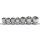 Steckschlüssel-Einsatz-Satz, Sechskant, Antrieb Innenvierkant 12,5 mm (1/2 Zoll), SW 20 - 32 mm, 7-tlg.