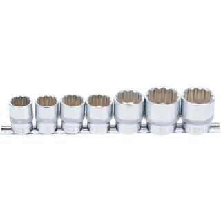 Steckschlüssel-Einsatz-Satz, Zwölfkant, Antrieb Innenvierkant 12,5 mm (1/2 Zoll), SW 20 - 32 mm, 7-tlg.