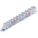 Steckschlüssel-Einsatz-Satz, Zwölfkant, Antrieb Innenvierkant 10 mm (3/8 Zoll), Zollgrößen, 11-tlg.