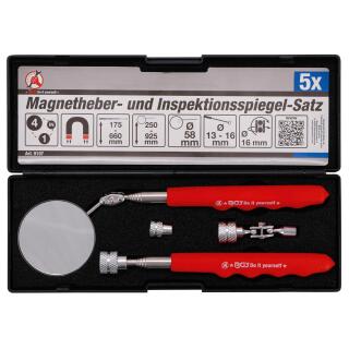 Magnetheber- und Inspektionsspiegel-Satz, 4-tlg.