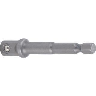 Adapter für Bohrmaschinen, Antrieb Außensechskant 6,3 mm (1/4 Zoll) / Abtrieb Außenvierkant 10 mm (3/8 Zoll)