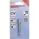 Adapter für Bohrmaschinen, Antrieb Außensechskant 6,3 mm (1/4 Zoll) / Abtrieb Außenvierkant 10 mm (3/8 Zoll)
