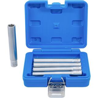 Steckschlüssel-Einsatz-Satz, Sechskant, extra tief, Antrieb Innenvierkant 10 mm (3/8 Zoll), SW 8 - 14 mm, 5-tlg.