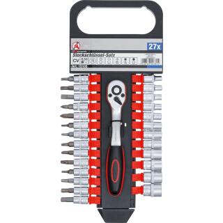Steckschlüssel-Satz, Antrieb 6,3 mm (1/4 Zoll), SW 4 - 13 mm, 27-tlg.