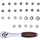 Steckschlüssel-Satz, Antrieb 6,3 mm (1/4 Zoll), SW 4 - 13 mm, 27-tlg.