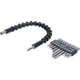 Bit-Satz mit flexibler Welle, Antrieb Außensechskant 6,3 mm (1/4 Zoll), 11-tlg.