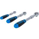 Umschaltknarren-Satz, ausziehbar, Abtrieb Außenvierkant 6,3 mm (1/4 Zoll) - 10 mm (3/8 Zoll) - 12,5 mm (1/2 Zoll), 3-tlg.