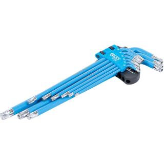 Winkelschlüssel-Satz, T-Profil (für Torx) / T-Profil (für Torx) mit Bohrung T10 - T50, 9-tlg.