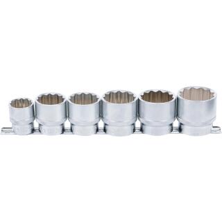 Steckschlüssel-Einsatz-Satz, Zwölfkant, Antrieb Innenvierkant 12,5 mm (1/2 Zoll), SW 24 - 38 mm, 6-tlg.