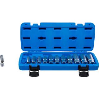 Spezial-Steckschlüssel-Einsatz-Satz, geschlitzt, Antrieb Innenvierkant 10 mm (3/8 Zoll), SW 8 - 19 mm, 12-tlg.