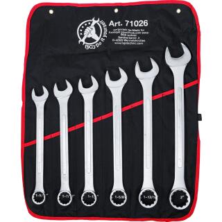 Maul-Ringschlüssel-Satz, XXL, Zollgrößen, SW 1-5/16 Zoll - 2 Zoll, 6-tlg.
