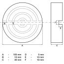 Gummiauflage, für Wagenheber, Ø 105 mm