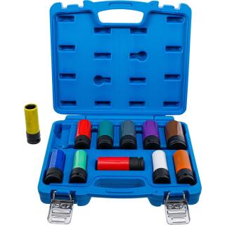Kraft-Schoneinsatz-Satz, Antrieb Innenvierkant 12,5 mm (1/2 Zoll), SW 15 - 27 mm und Spezial-Radschrauben, 11-tlg.
