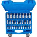 Bit-Einsatz-Satz, Antrieb Innenvierkant 6,3 mm (1/4 Zoll) / 10 mm (3/8 Zoll) / 12,5 mm (1/2 Zoll), Innensechskant 2 - 19 mm / 1/4 Zoll - 9/16 Zoll, Metrisch und Zollgrößen, 32-tlg.