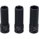 Kraft-Spezial-Steckschlüssel-Einsatz-Satz, Antrieb Innenvierkant 12,5 mm (1/2 Zoll), SW 17 / 19 / 21 mm, 3-tlg.