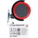 Lenk-Doppelrolle, rot/schwarz, 50 mm