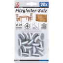 Filzgleiter-Satz, mit Schrauben, Ø 24 mm, 20-tlg.