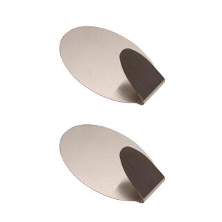 Edelstahl-Klebehaken, 45 x 70 mm, 1,5 kg, 2-tlg.