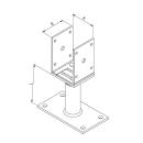 Pfostenträger U-Form zum aufdübeln höhen- und seitenverst Gutzeit 80-160x80x100-170 1 Stück