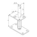 Pfostenträger Typ I ( Typ: Z) höhenverstellbar zum aufdübeln Gutzeit 10 Stück