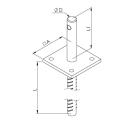 Pfostenträger Typ I in Beton Riffeldolle Gutzeit D = 25 / L = 250 mm 10 Stück