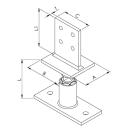 Pfostenträger T-Form höhenverstellbar 110-160 mm z. aufdübeln Gutzeit 1 Stück