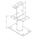 Pfostenträger T-Form zum aufdübeln mit Distanzrohr Gutzeit - Höhe: 200 mm 10 Stück